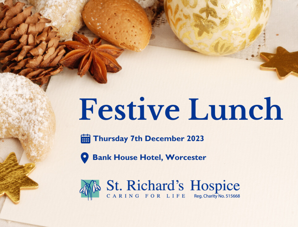 Festive Lunch 2023, Thursday 7th December 2023 Bank House Hotel, Worcester