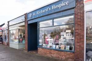 The front of the St Richard's Hospice shop in Barnards Green, Malvern. 