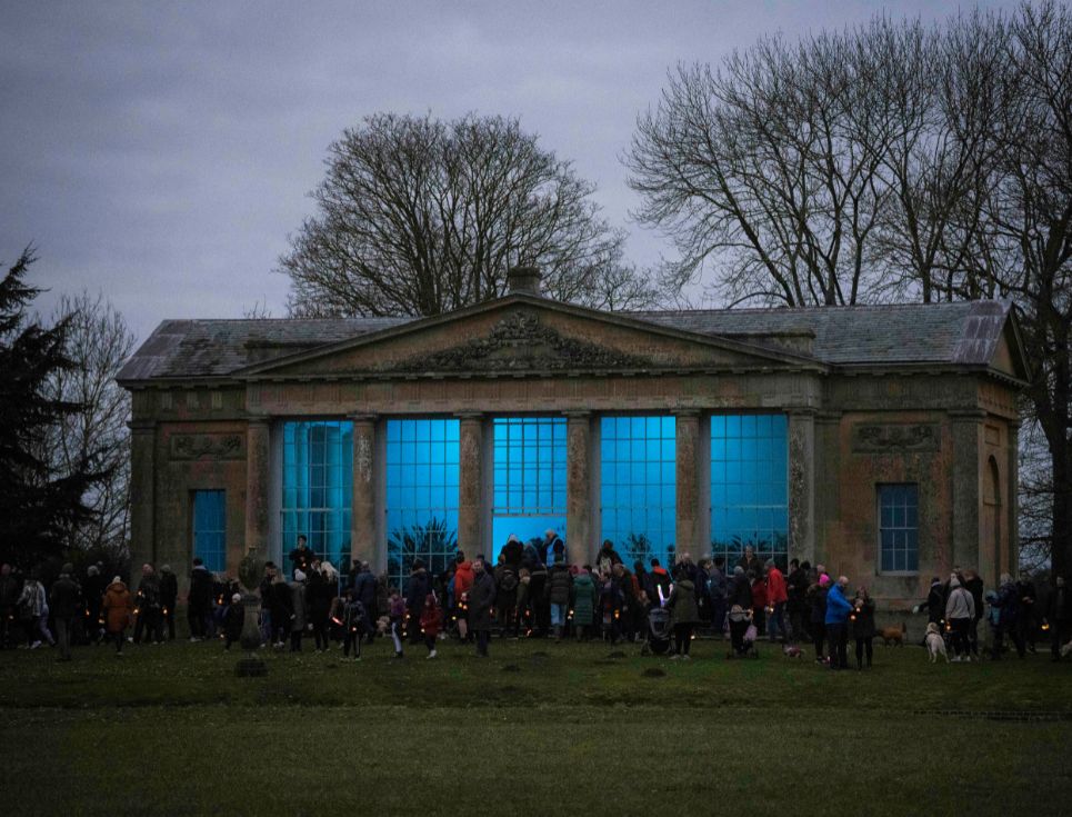 Building on the Croome estate lit up