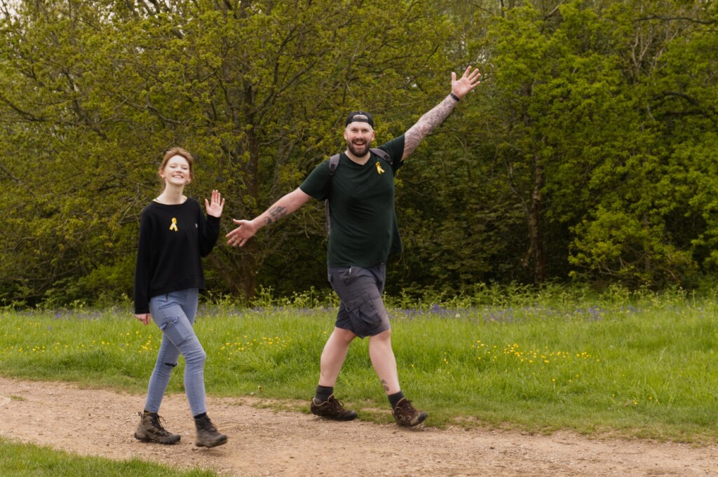 Two people taking part in the Malvern Hills Walk