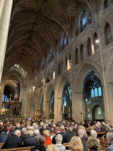 Hundreds of people seated for the service of celebration at Worcester Cathedral.