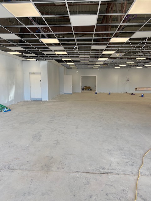 The inside of the hospice's new superstore, with decorating and building work underway.